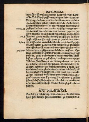 Der viii. artickel.