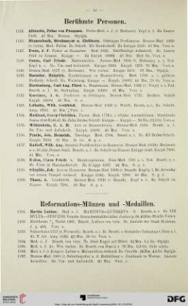 [Berühmte Personen, Reformations-Münzen und –Medaillen, Münzen und Medaillen auf Schützenfeste] (Nr. 1145-1336)