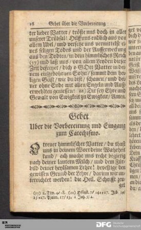 Gebet Uber die Vorbereitung und Eingang zum Catechismo.