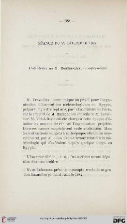 Séance du 29 décembre 1882