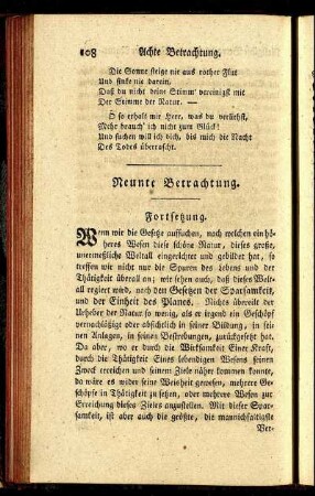 Neunte Betrachtung. Fortsetzung.