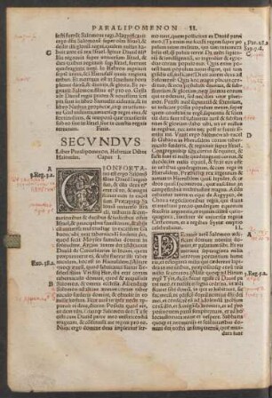 Secundus Liber Paralipomenon, Hebraice Dibre Haiomim.