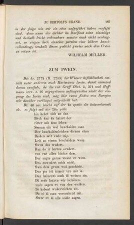 Zum Iwein.