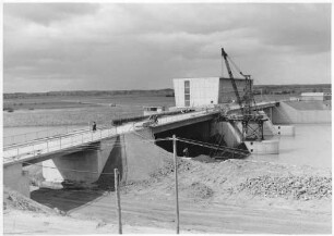 Fischpassbrücke, Wehr, Kraftwerk, Baustelle Landesbergen