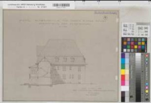 Rüthen (Rüthen) Staatliche Aufbauschule für Jungen Nordostansicht des Wohnhauses 1955 1 : 100 37 x 47 Pause Staatshochbauamt Soest