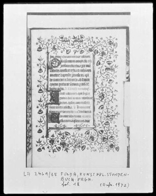 Fragment eines Stundenbuches — Initialen und Bordüre, Folio 18recto