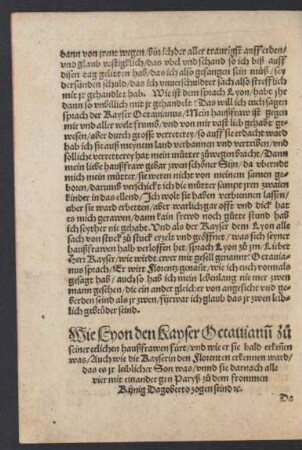 Wie Lyon den Kayser Octavianum zu seiner eelichen haußfrawen fürt/ ...