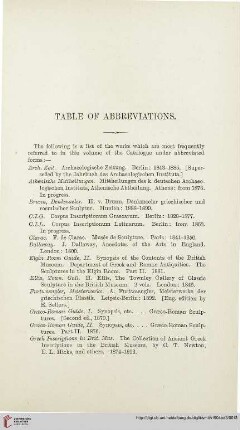 Table of Abbreviations