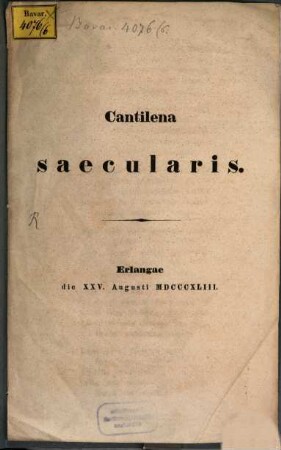 Cantilena saecularis