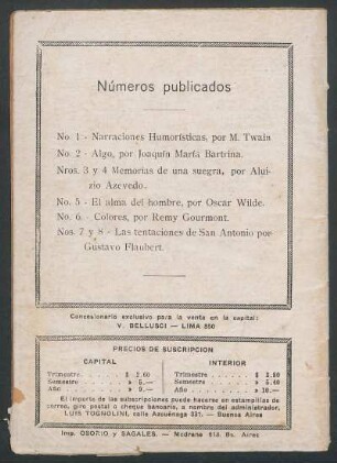 Números publicados