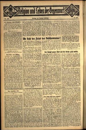 Dritte Ausgabe vom Sonntag, den 24. Juli 1932.