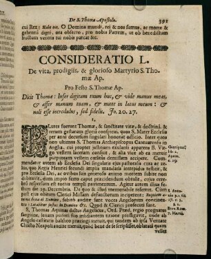 391-400, CONSIDERATIO L. De vita, prodigiis, & glorioso Martyrio S. Thomae Ap.