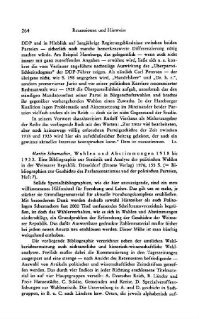 Schumacher, Martin :: Wahlen und Abstimmungen 1918 - 1933, eine Bibliographie zur Statistik und Analyse der politischen Wahlen in der Weimarer Republik, (Bibliographien zur Geschichte des Parlamentarismus und der politischen Parteien, 7) : Düsseldorf, Droste, 1976
