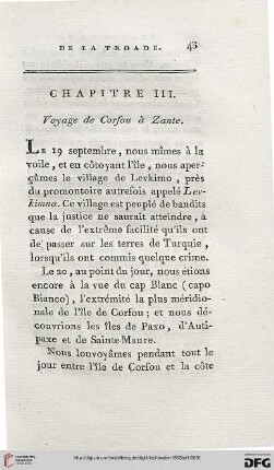 Chapitre III: Voyage de Corfou à Zante