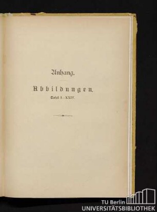 Anhang. Abbildungen. Tafel I - XXIV.
