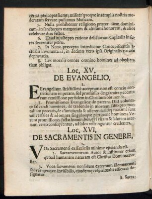 Loc. XV. De Evangelio
