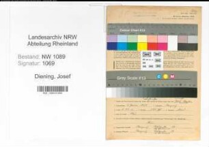 Entnazifizierung Josef Diening , geb. 01.01.1909 (Polizist)