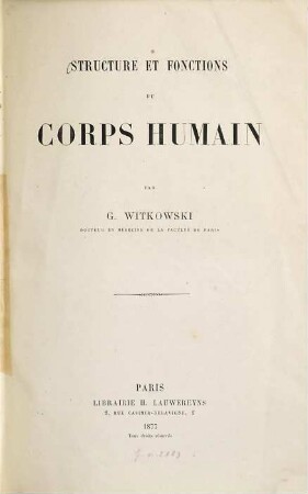 Structure et fonctions du corps humain