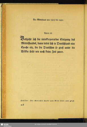 These 21: Der Mittelstand von 1925 bis 1930