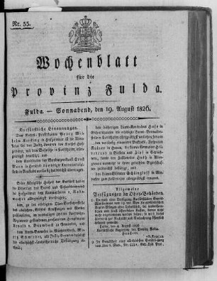 Nr. 33, Ausgabe vom 19. August 1826