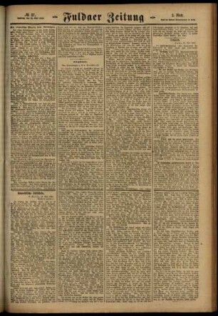 Zweite Ausgabe vom Samstag, den 20. Mai 1916.