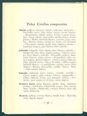 Pelos Criollos compuestos