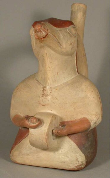 Anthropo-zoomorphic figure with drum