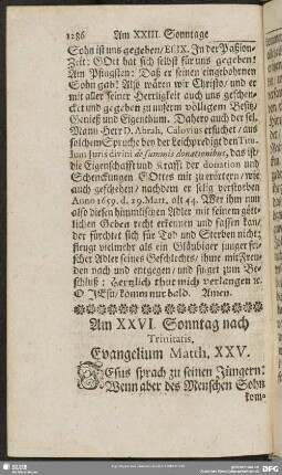 Am XXVI. Sonntag nach Trinitatis. Evangelium Matth. XXV