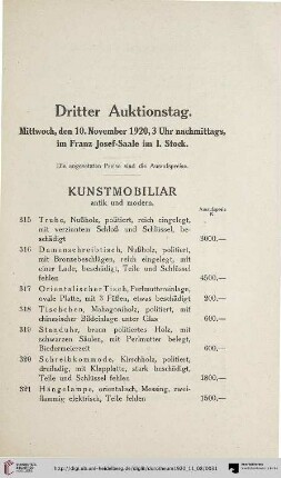 Dritter Auktionstag