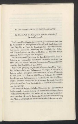 Die Gesellschaft der Bibliophilen und ihre "Zeitschrift für Bücherfreunde"