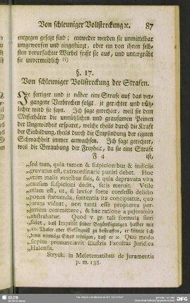 §. 17. Von schleuniger Vollstreckung der Strafen