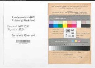Entnazifizierung Eberhard Von Bornstedt , geb. 22.03.1899 (Oberstleutnant)