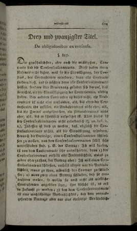 Drey und zwanzigster Titel. De obligationibus ex consensu.