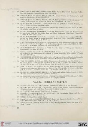 Varia, Lederarbeiten (Nr. 370-385)