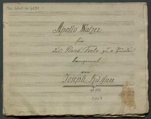 Apollo-Walzer, pf, op. 264, HenK 264, G-Dur - BSB Mus.Schott.Ha 4194-4 : [title page:] Apollo Walzer // für // das Piano Forte zu 2 Händen // komponirt // von // Joseph Küffner // op. 264 // 4468