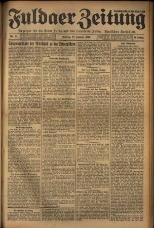 Ausgabe vom Freitag, den 25. Januar 1929.