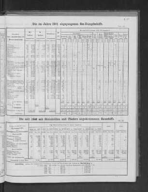 Die im Jahre 1901 abgegangenen See-Dampfschiffe.