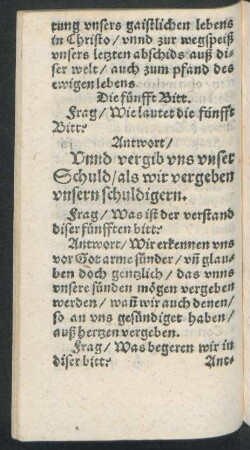 Die fünffte Bitt.
