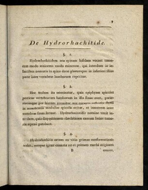 9-22, De Hydrorhachitide.
