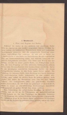 I. Reisebericht