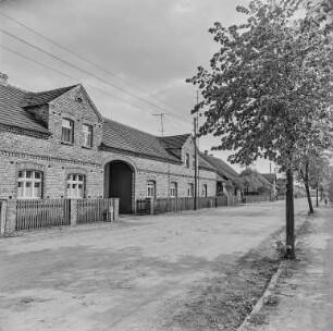 Mulkwitz : Mulkwitz. Wohnhäuser, Dorfstraße. Straßenansicht