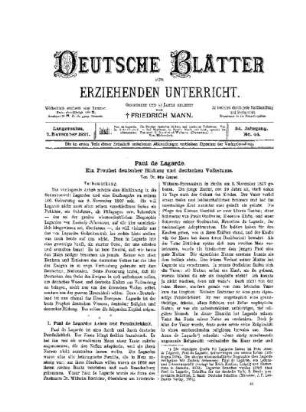 Paul de Lagarde : ein Prophet deutscher Bildung und deutschen Volkstums