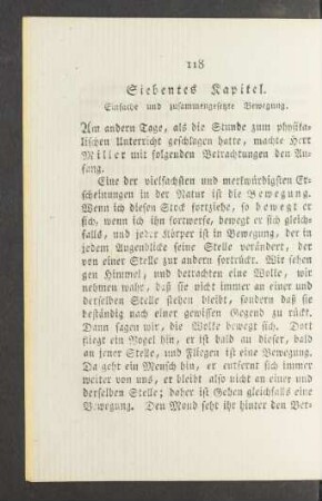 Siebentes Kapitel. Einfache und zusammengesetzte Bewegung.