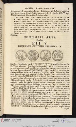 Numismata Aerea Ejusdem Pii V. [...]