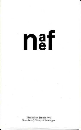 Spielzeug-Produktprospekt "Neuheiten Januar 1979" des Unternehmens Kurt Naef Spielzeug