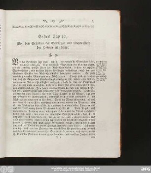 Erstes Capitel, Von den Gründen der Gewißheit und Ungewißheit der Historie überhaupt.
