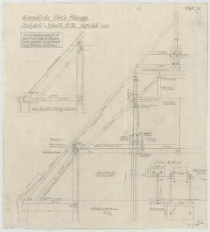 Fischer, Theodor; Planegg bei München (Bayern); Ev. Waldkirche - Dachstuhl (Schnitt, Details)