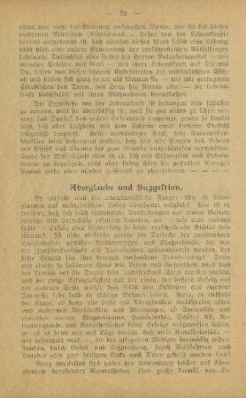 Aberglaube und Suggestion