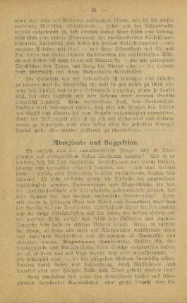 Aberglaube und Suggestion