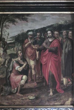 Herrschaftsstand des Herzogs — Der Hauptmann von Kapernaum kniet vor Christus